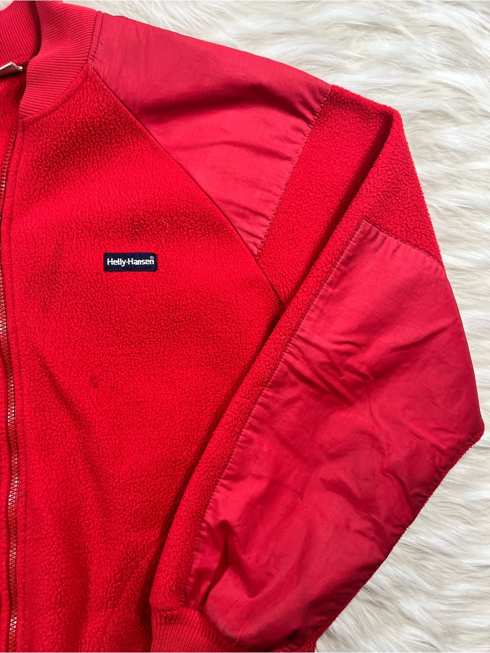 Vintage Helly Hansen Fleece Full Zip Men's L Red - Picture 2 of 7